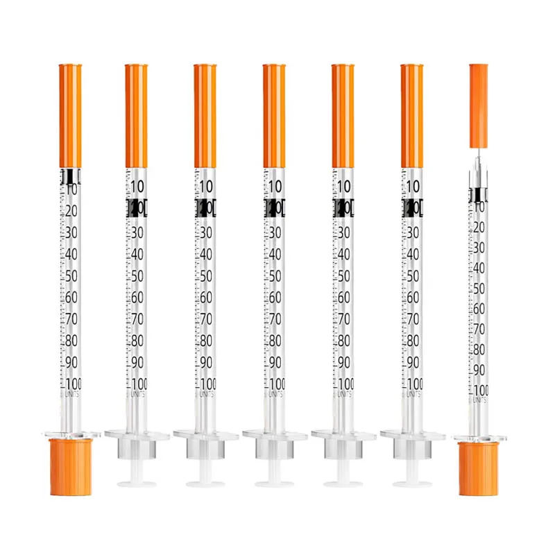 U-100 1 ml Insulinspritze 31 Gauge 1/4 Zoll (6 mm), 1 ml Laborbedarf, einzeln versiegelte Packung mit 100 Stück Image