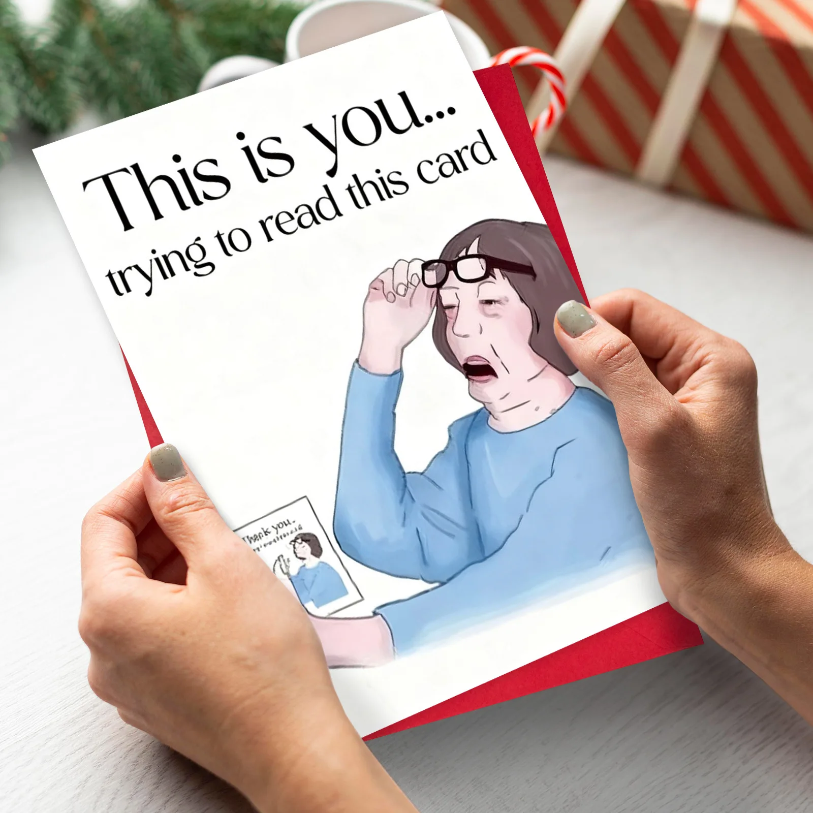 Lustige Faltbare Nachrichtenkarte, Witzige Grußkarte mit Umschlag-Set Image