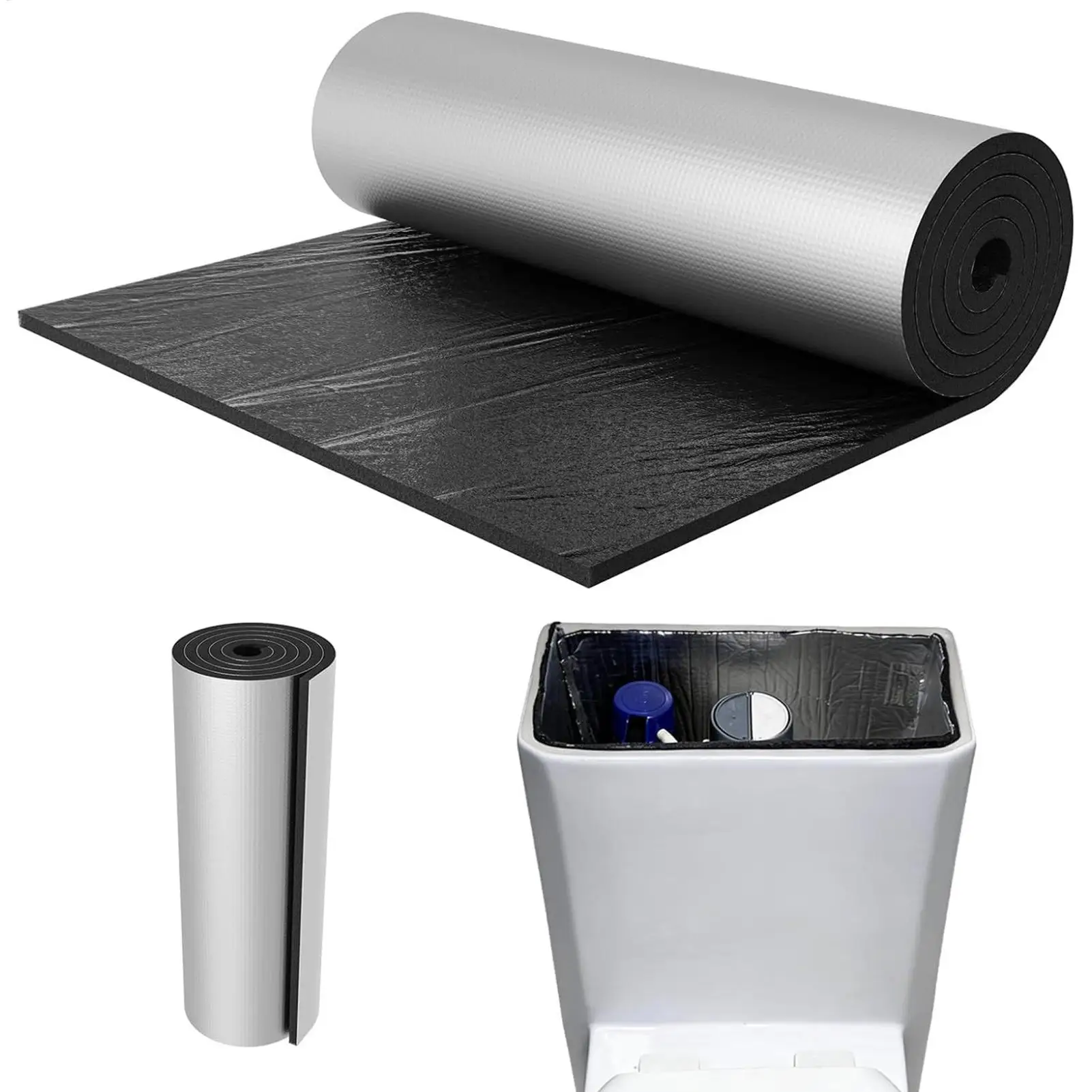Toiletten-Isolierdecke Wasserdichte Selbstklebende Abdeckung 100x40cm Toilettentank-Isolierung Badewanne Dusche Waschbecken Badezimmer Küche Image