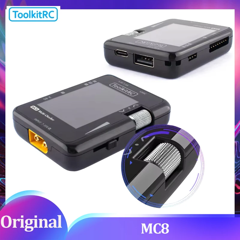 ToolkitRC MC8 XT60 35V 2-8S 32-Bit ARM Prozessor Akku Multi-Checker PWM/PPM/SBUS Anzeige, PWM-Ausgang USB-C Schnellladung Image