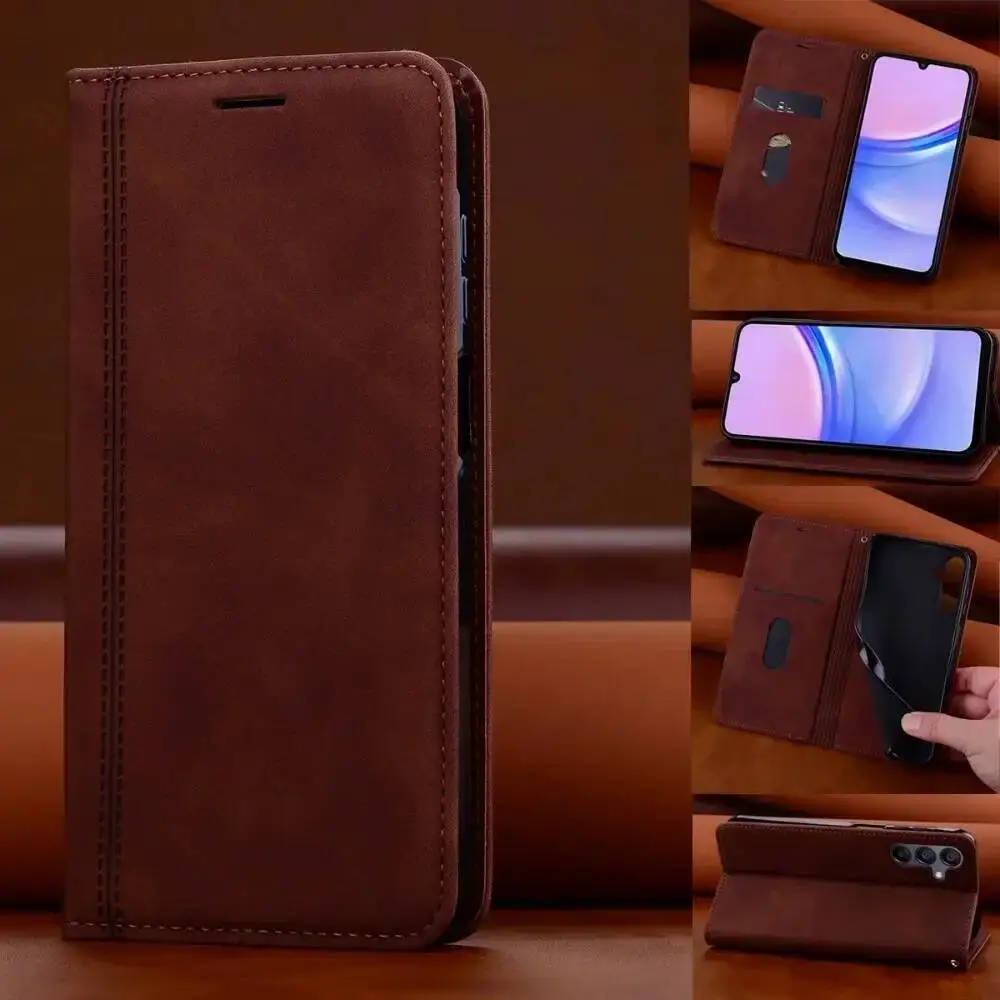 Leder-Brieftaschenhülle für Samsung mit Kartenhalter, magnetischer Bucheinband für Galaxy A54 SM-A546B Hülle Coque Fundas
