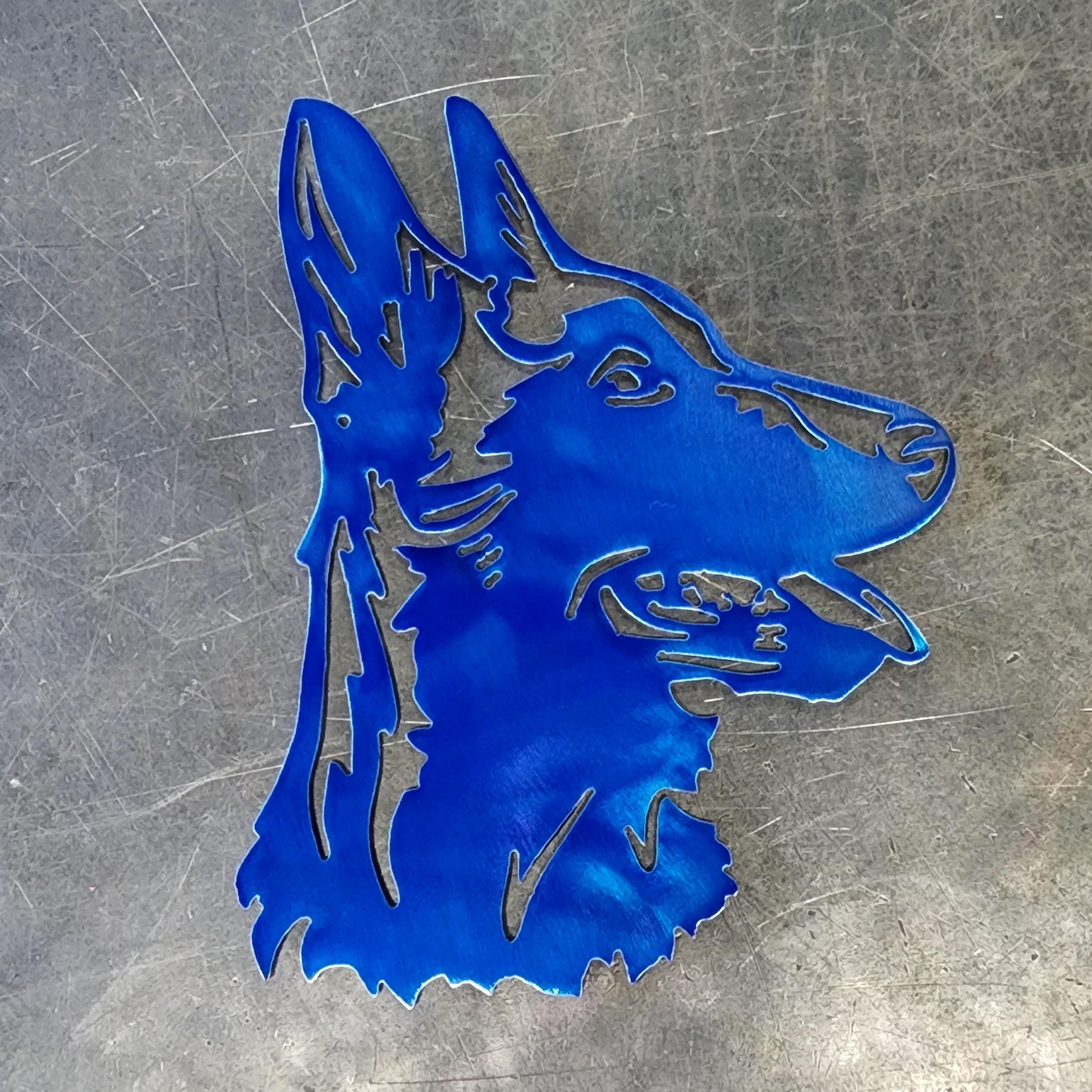 "Arte in metallo con cane da pastore belga Malinois n. 2 (8\") / Decorazione murale o regalo personalizzato per cani / Accessorio per la casa per amanti"