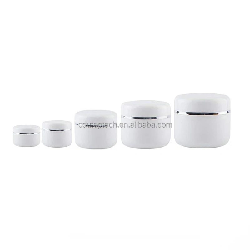 Stock vuoto PP plastica 10ml 20ml 30ml 50ml 100ml 150ml 200ml 250ml 8oz vaso cosmetico bianco per crema contenitore di imballaggio cosmetico