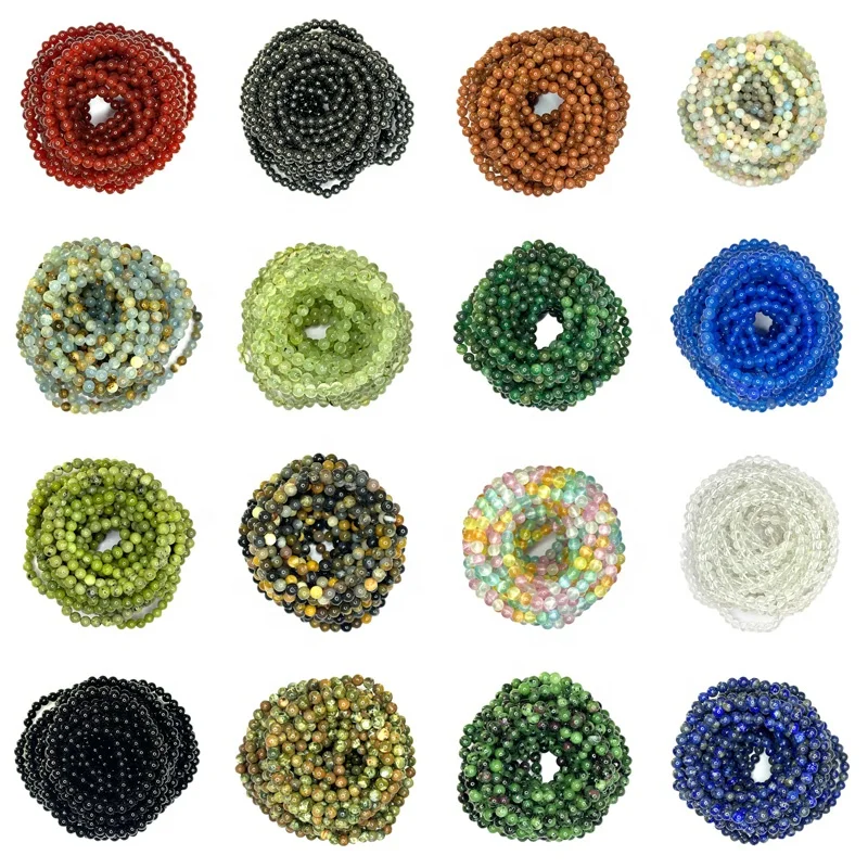 Braccialetti di pietre preziose con perline per donna uomo bracciale in pietra di cristallo elasticizzato 6MM Mini perline rotonde bracciali elastici