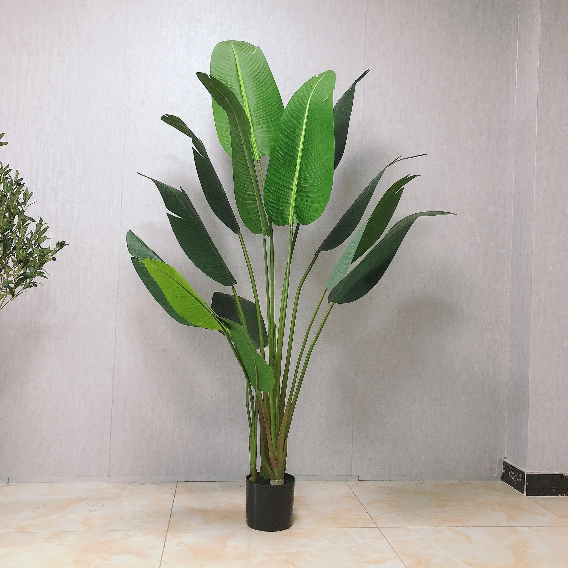 Vendita all'ingrosso artificiale di grandi dimensioni albero di Banana Bonsai plastica 80cm/120cm casa/decorazione di nozze foglie di albero piantate a mano