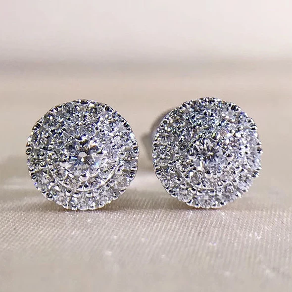 CAOSHI all'ingrosso di moda Cubic Zirconia argento/oro/oro rosa/placcato orecchini da donna da sposa gioielli classici CZ orecchini a bottone