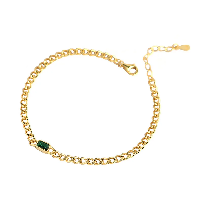 Gioielli di moda bracciale in argento 925 da donna bracciali in argento sterling con smeraldo bracciali da tennis con catena in oro gioielli in argento da donna