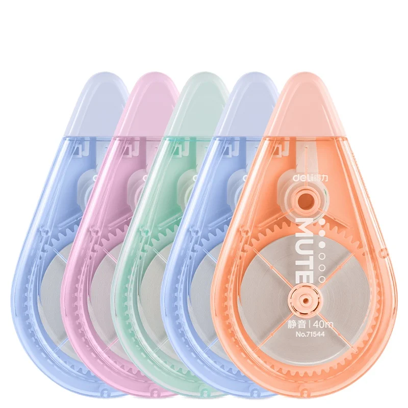 Deli XZ105 Nastro Correttore Silenzioso Grande Capacità 40m per Studenti 5 pz/scatola Set da 72 scatole*5 pz=360 pz per Cartone