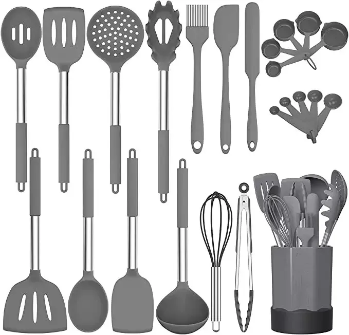 Utensili da cucina personalizzati utensili da cucina accessori Set di utensili utensili utensili da cucina in Silicone per alimenti Set di utensili da cucina economici