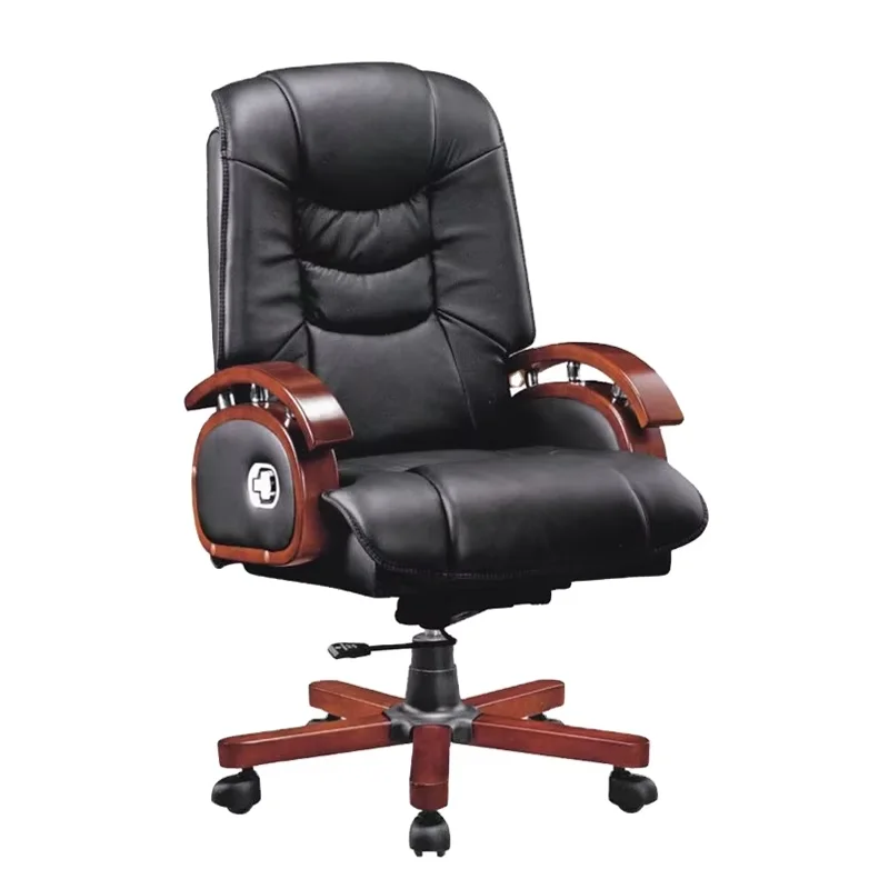 Sedia da Ufficio Direzionale Ergonomica Tradizionale Foshan con Schienale Alto in Pelle Sintetica Altezza Regolabile e Base Scorrevole