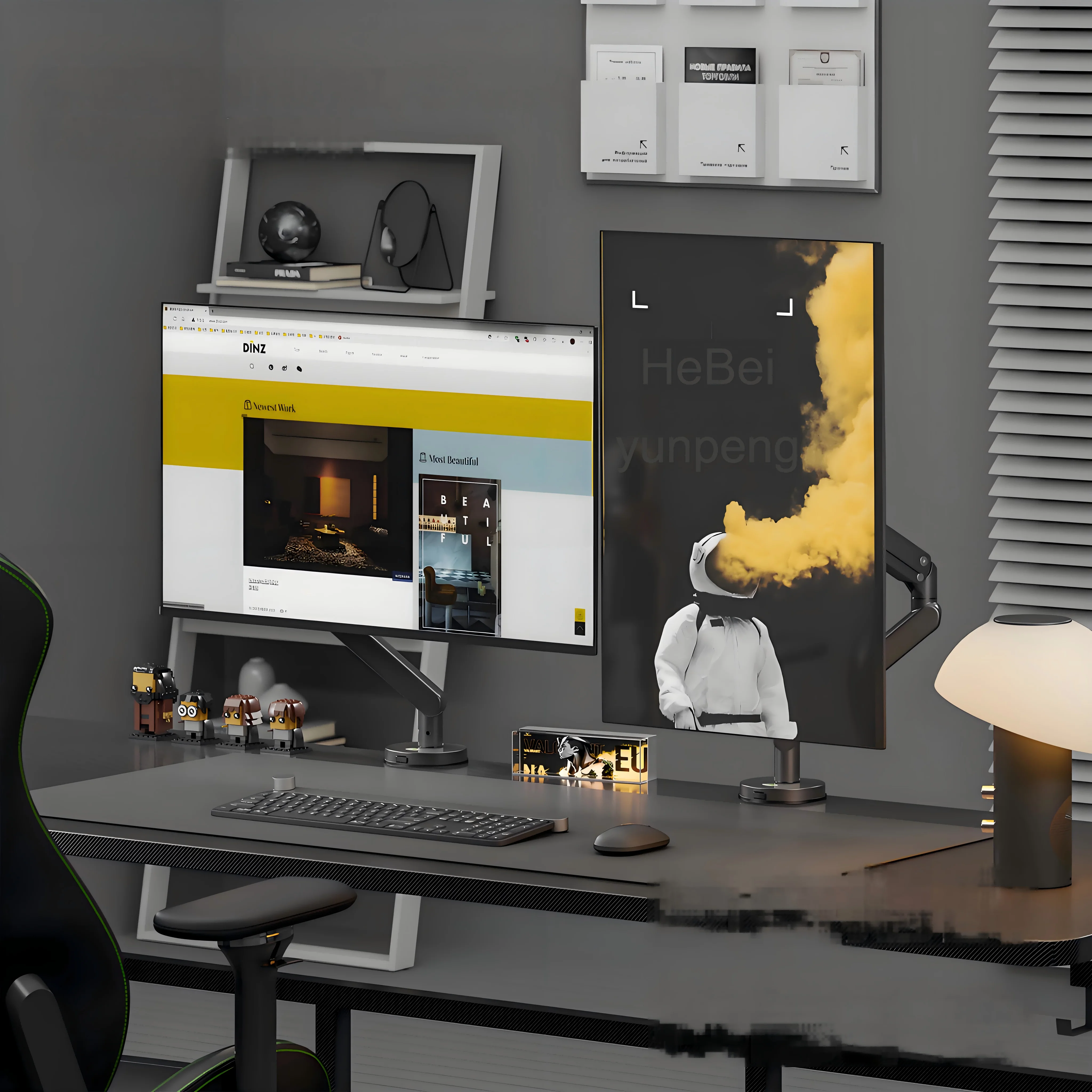 Supporto di fabbrica OEM ODM supporto LCD doppio braccio Monitor supporto Max Vesa100 * 100 Max 9kgs staffa schermo per Computer ufficio bianco alluminio