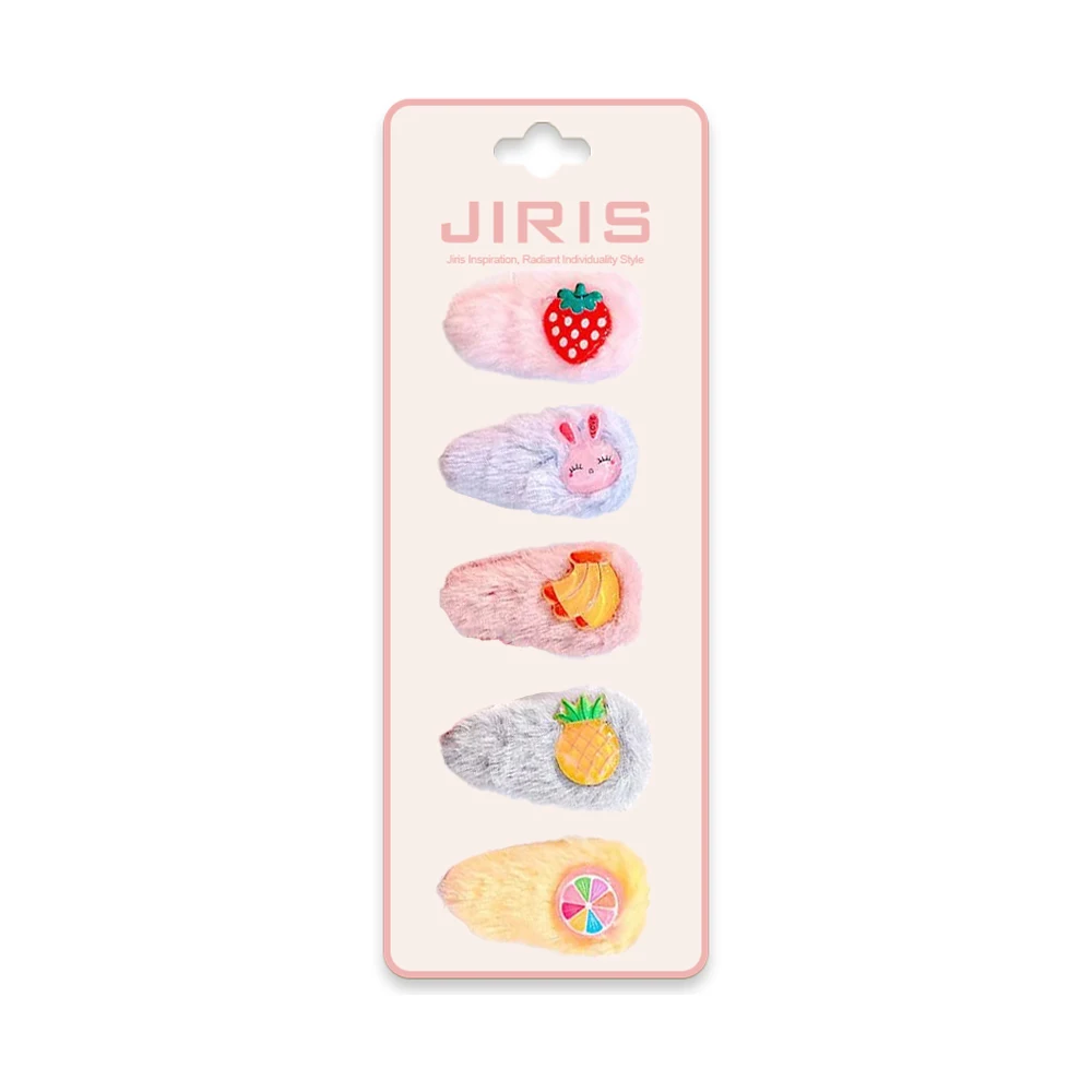JIRIS vendita calda 5 pz/set accessori per capelli in pelliccia invernale graziosi fermagli per capelli a fiore di animale per bambini ragazze forcina per bambini