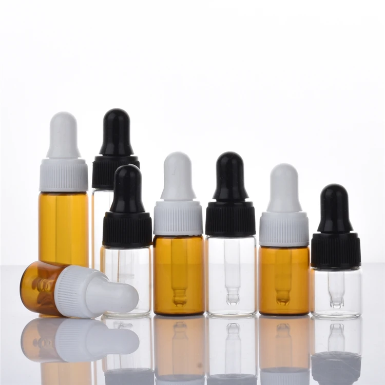 Flacone contagocce in vetro ambrato 1ml 2ml 3ml 5ml flacone in vetro da 10ml con contagocce per fornitore di olio essenziale di siero