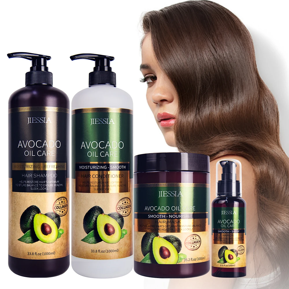 Set di Shampoo per Capelli con Etichetta Privata Cura dei Capelli Naturale e Biologica Shampoo e Balsamo all'Olio di Avocado