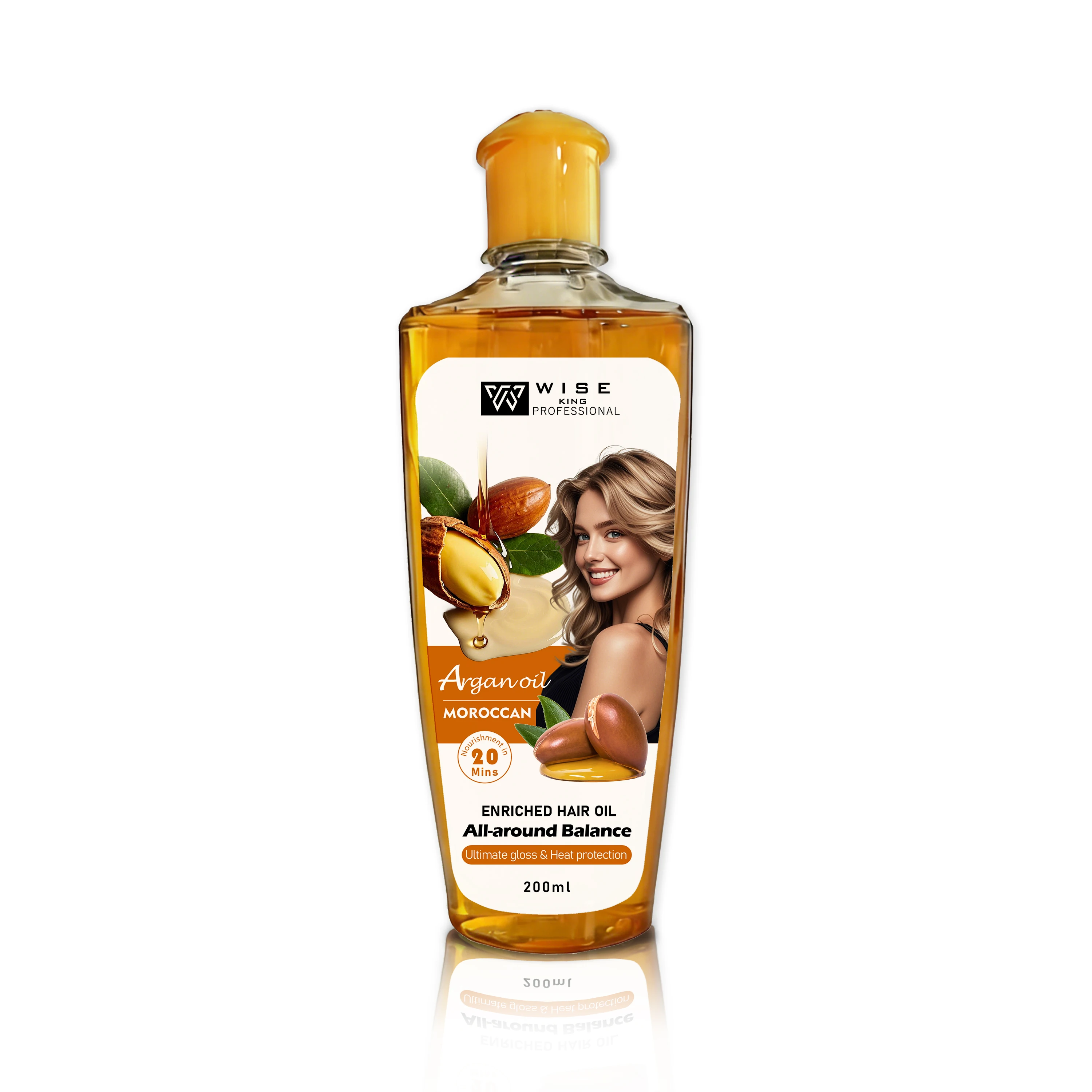 Siero per Capelli all'Olio di Argan Marocchino 200ml Olio per Capelli con Estratti Vegetali per Capelli Secchi Effetto Completo in 20 Minuti Riparazione e Cura del Cuoio Capelluto