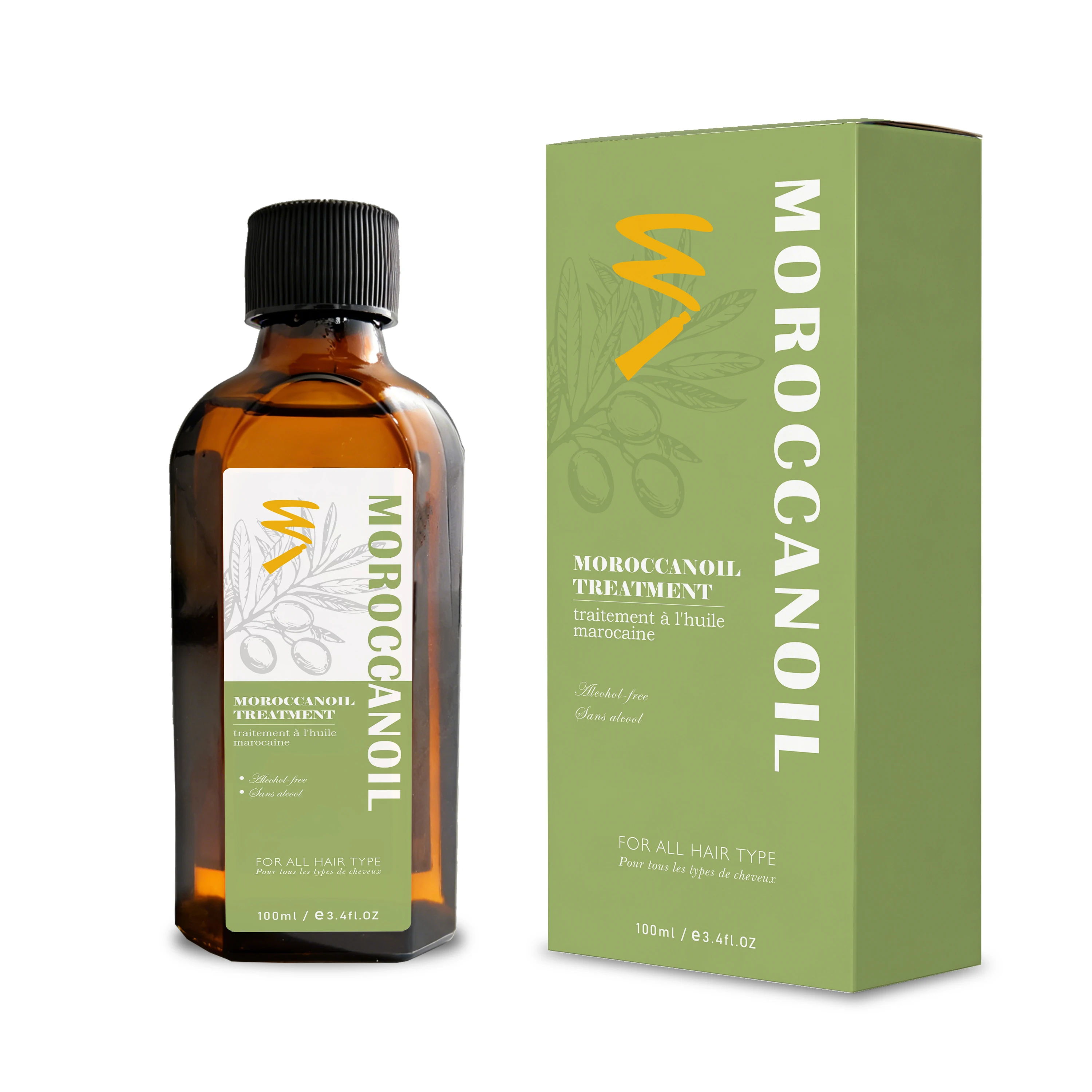 Siero per Capelli all'Olio di Argan Marocchino per Uso Professionale Protezione Termica Anti-Crespo Nutrizione Profonda Lisciante Ricco di Estratti Vegetali per Capelli Secchi