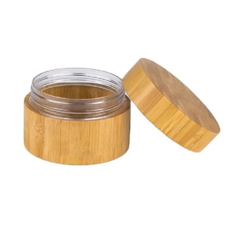 5 10 20 30 50 100g barattolo di crema di bambù ecologico crema per il viso maschera per il viso vaso coperchio in vero legno contenitore cosmetico barattolo di crema in PP