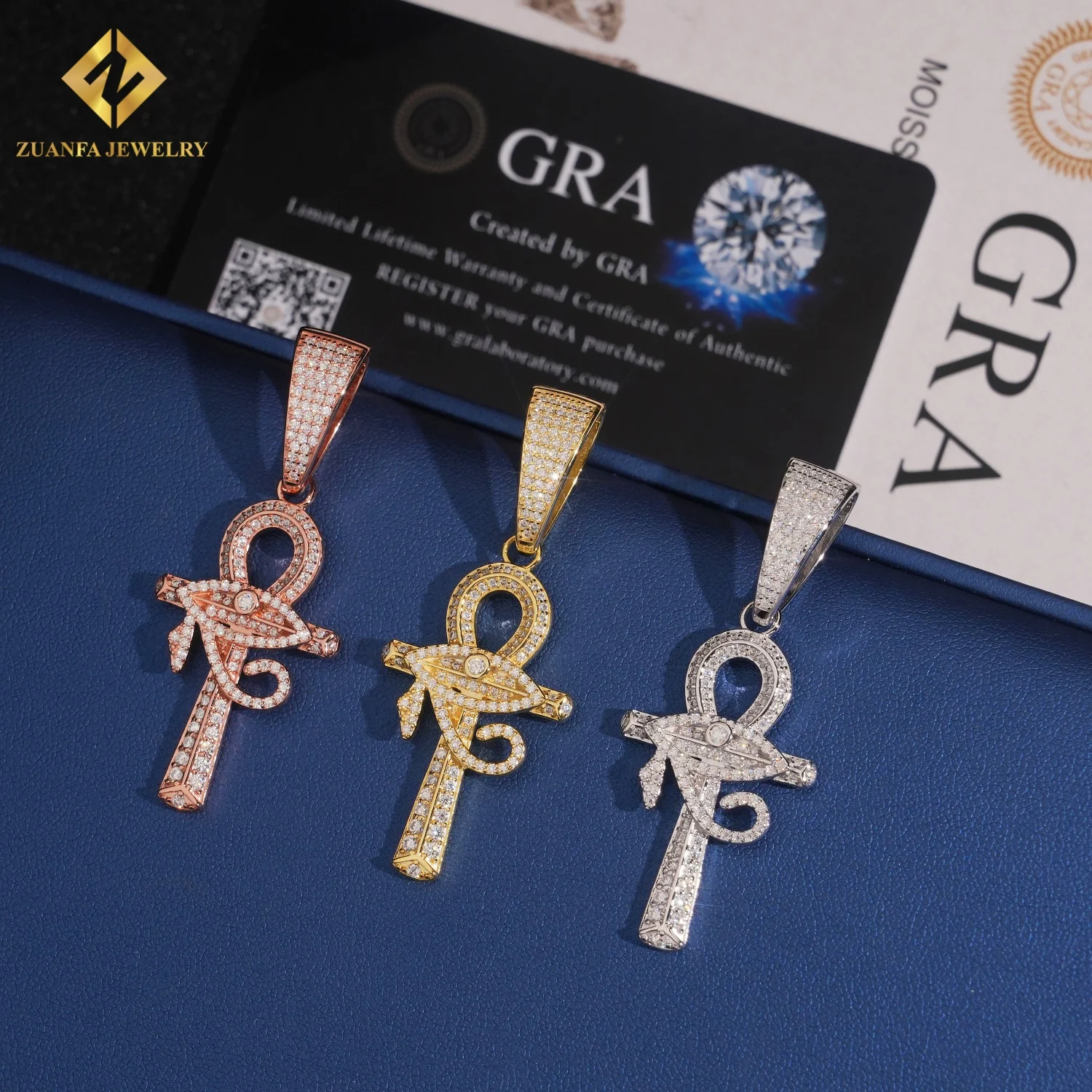 Nuovi prodotti di ghiaccio fuori Moissanite VVS occhio ciondolo 925 in argento Sterling passante diamante Tester stile HipHop gioielli con GRA