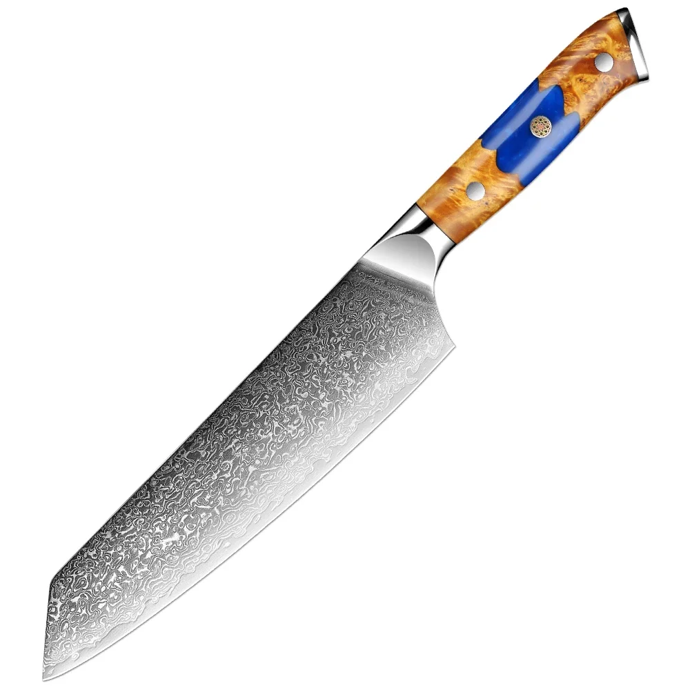 XITUO Kiritsuke coltello giapponese VG10 damasco acciaio 8 pollici stabile legno blu resina manico cucina Chef coltello strumento di cottura