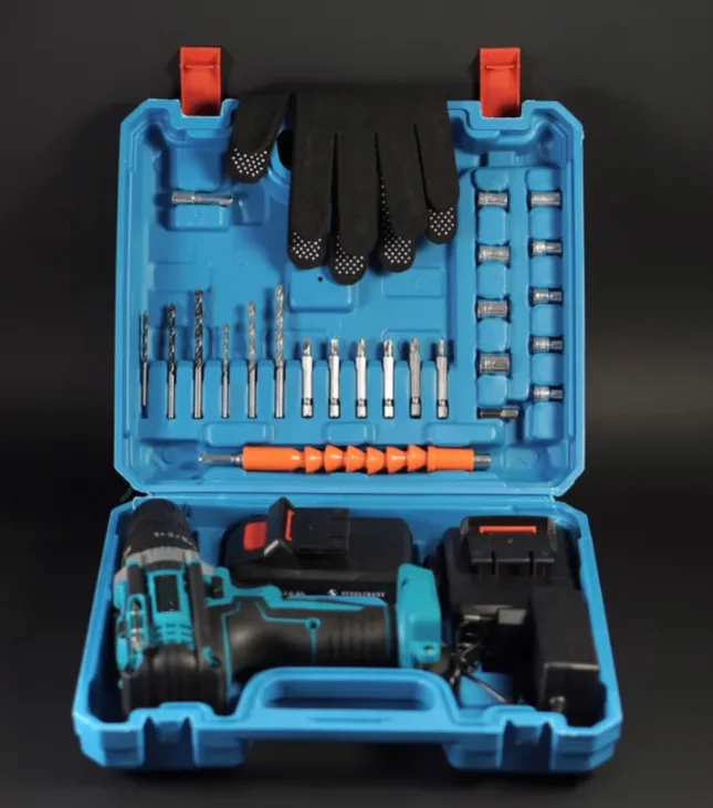Set di Utensili con Trapano Senza Fili: Trapano Elettrico 21V con Batteria Cacciavite Elettrico Cassetta degli Attrezzi Set di Utensili per Riparazioni Domestiche