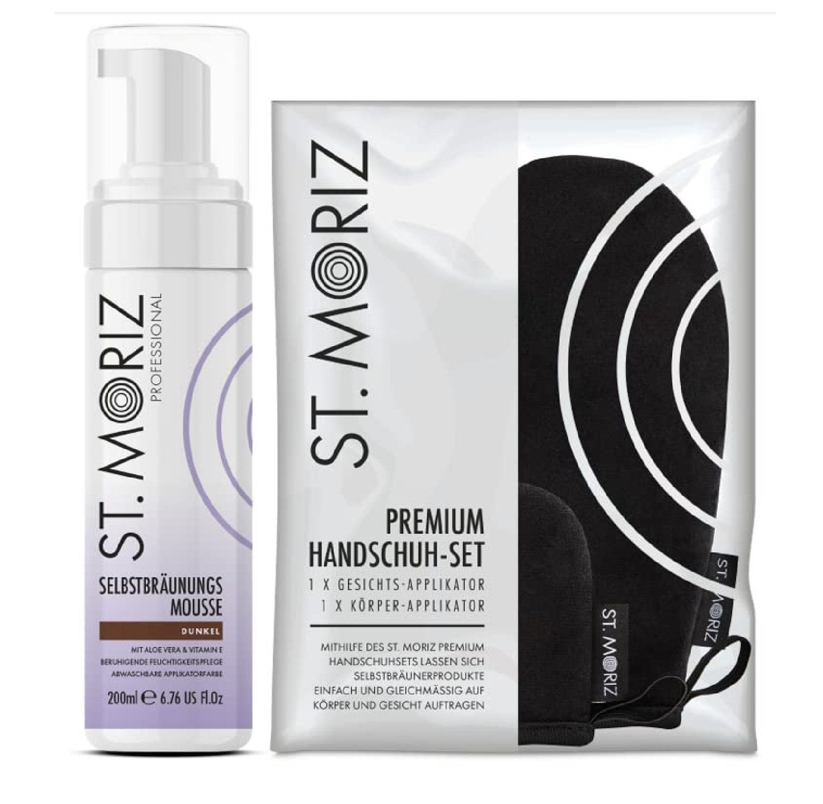 Mousse autoabbronzante professionale scura St. Moriz + applicatore pre