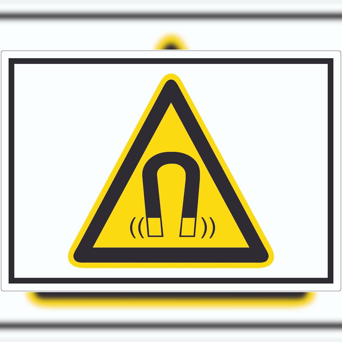 HB-Druck Achtung Magnetisches Feld Symbol Aufkleber A8 (52x74mm) Image