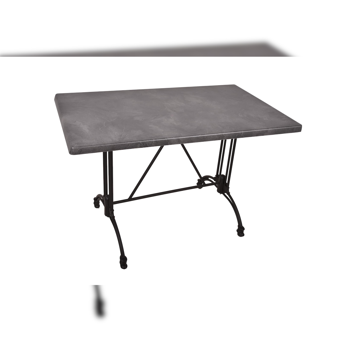 DELUKE Bistrotisch JOANA 110x70cm Rechteckig Schwarz Holz Cafétisch Bartisch Gartentisch Outdoor-Esstisch Image