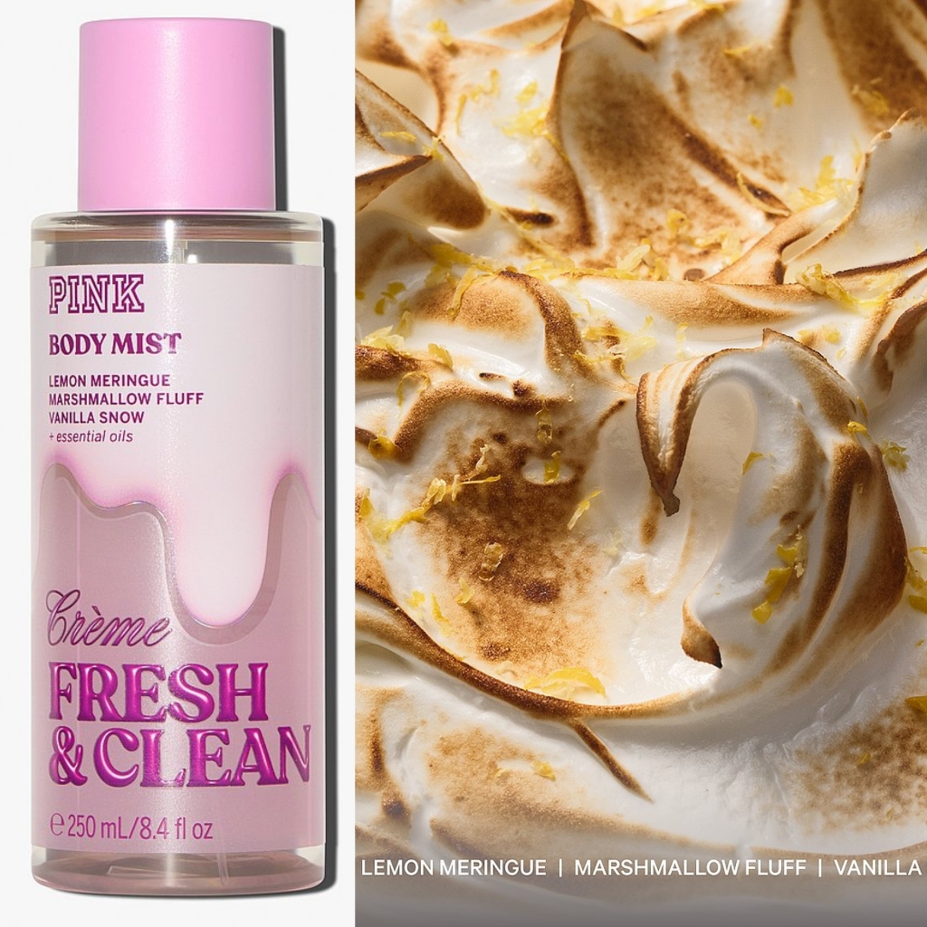 Pink Victoria's Secret Bath & Body | Victoria's Secret Pink Crme Fresh And Clean Fragrance Body Mist 8oz New | Color: Pink/White | Size: Os