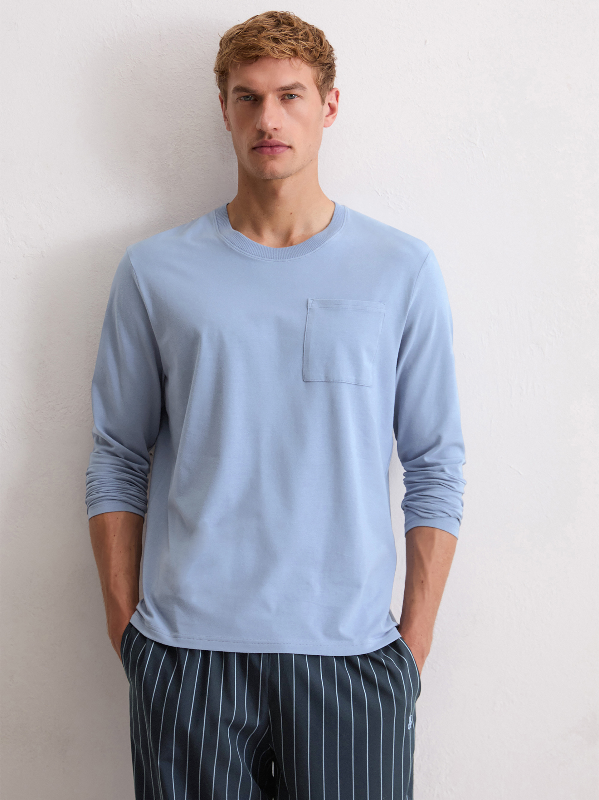 Marc O'Polo M-Line Pyjamahose - Blau