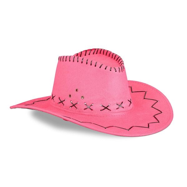 relaxdays Kostümhut »Cowboy« pink / schwarz pink