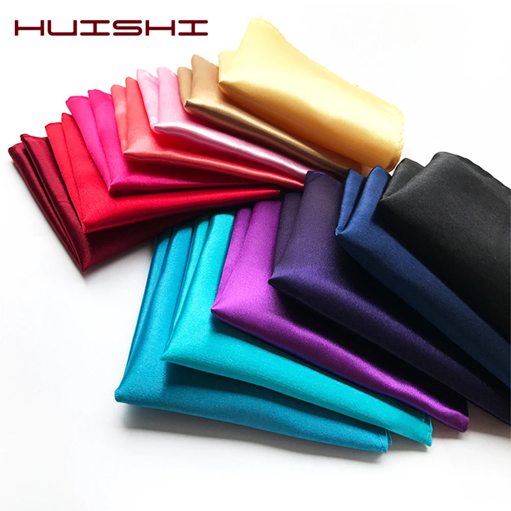 HUISHI 38 Farben Einfarbig Vintage Fashion Party Einstecktuch Hochwertiges Herren Taschentuch Trauzeugen Einstecktuch Image