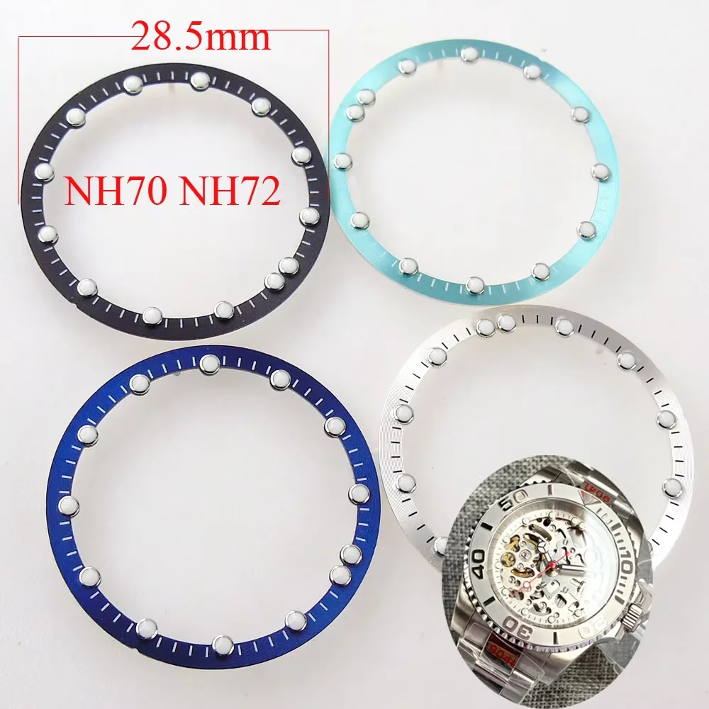 28,5mm * 24,5mm Zifferblatt Kreis Platte für NH70 NH72 Skeleton Bewegung Hohl Zifferblatt RIng C3 leuchtende uhr zubehör Image