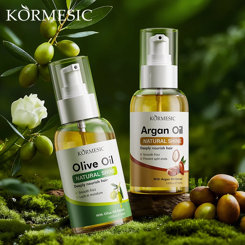 OEM KORMESIC 100ml Siero per Capelli Biologico Naturale alle Erbe Olio Essenziale per Capelli con Etichetta Privata Personalizzata Olio di Argan e Olio d'Oliva per Capelli