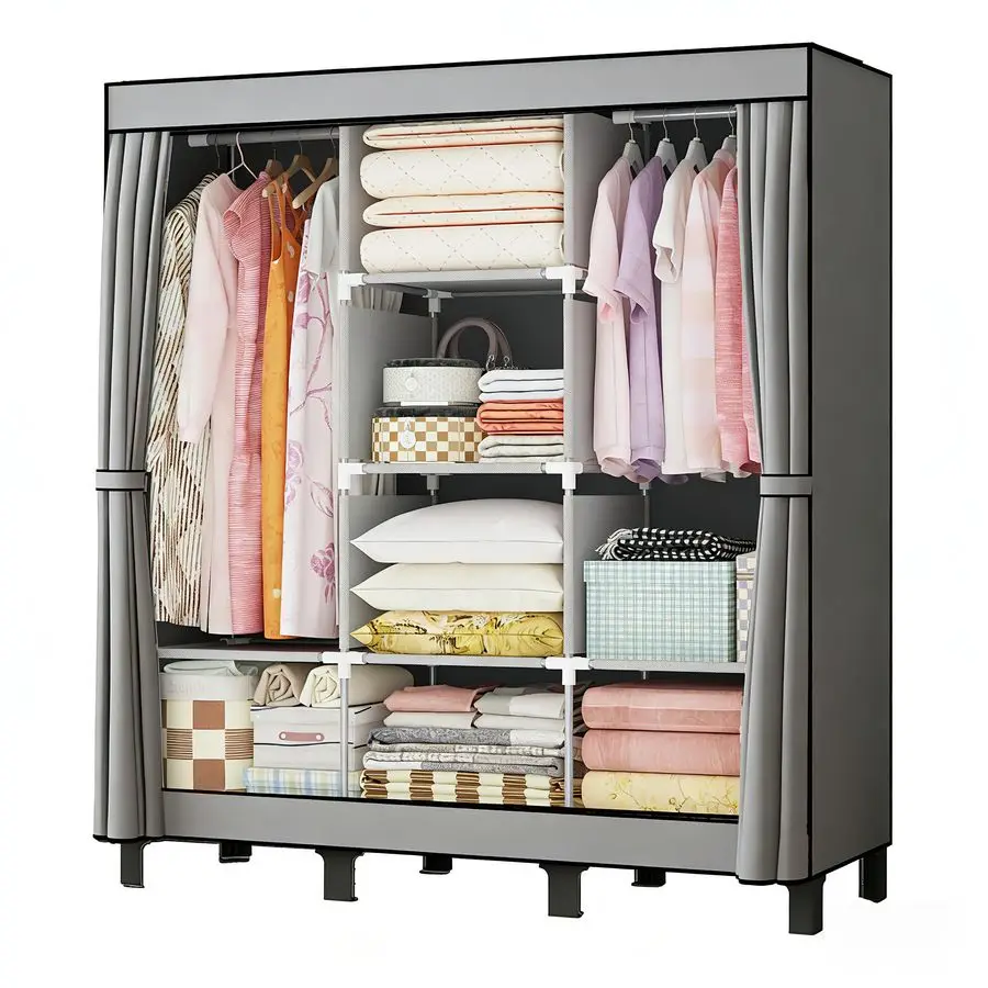 Kleiderschrank, Schlafzimmerschrank, Aufbewahrungsbox für den Kleiderschrank, Einfacher Kleiderschrank, Geeignet für Schlafzimmer, Studentenwohnheime und Mietwohnungen. 51 W x 17,7 T x