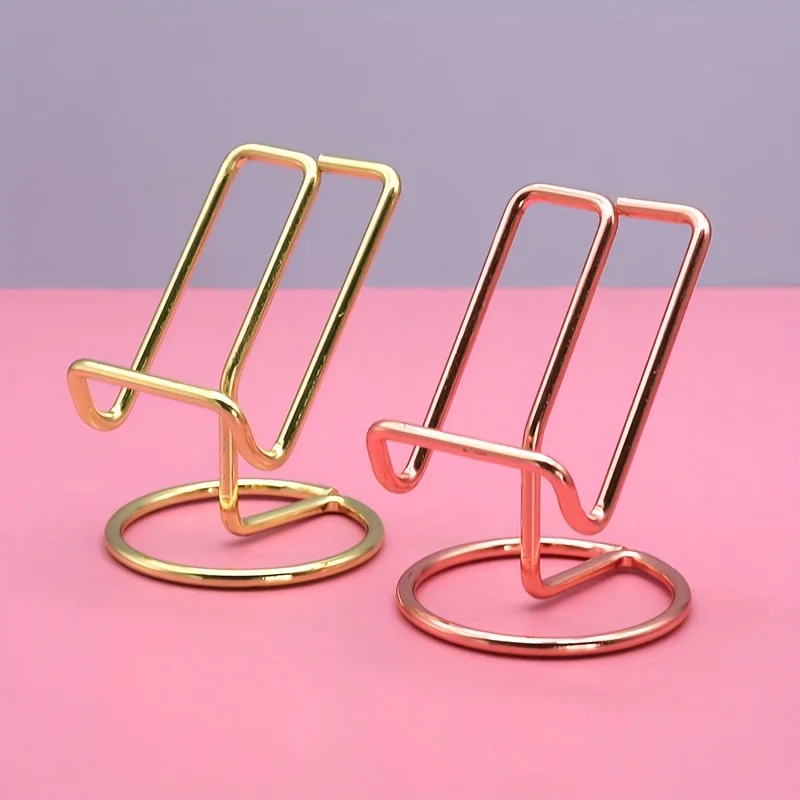 1pc Elegant Golden Rose Golden Metal Phone Stand Lazy Person's Design Secure Grip for Smartphones Phone Holder Desk Accessories