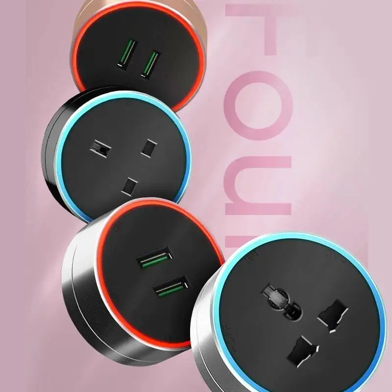 Prise de courant intelligente Herepow Power Track pour appareils électroménagers de cuisine, nouveau type, adaptateur mural électrique standard UK EU FR avec USB