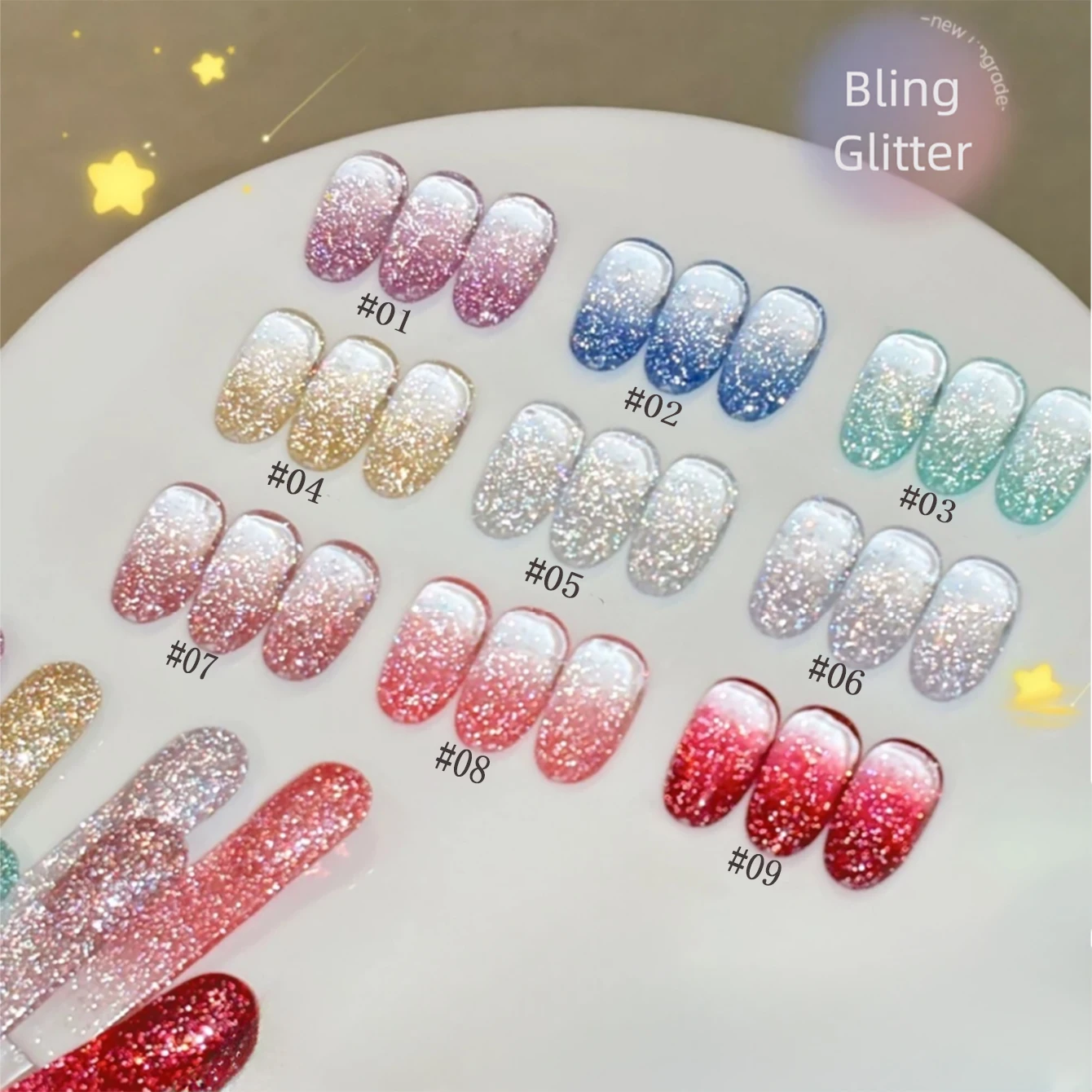 10ML 1 Stück Blau Grün Rot Stroboskop-Reflektierender Eis-Klarer Diamant-Nagellack Aufhellend 2026 Neuer Stil Feiner Schimmer Super Glanz