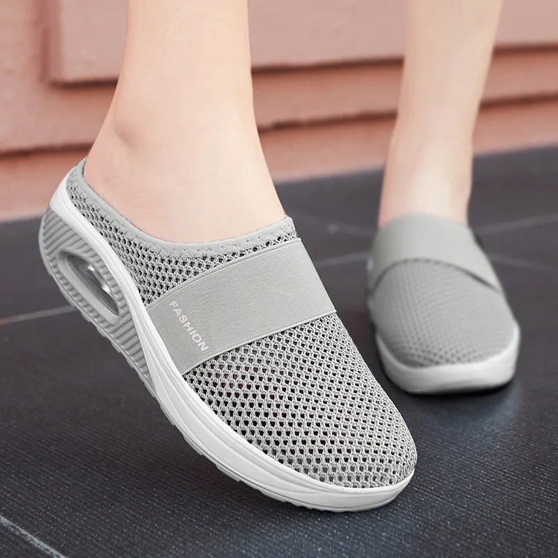 Neue Frauen Mesh leichte Schuhe Frau Hausschuhe Keil Schuhe weibliche Luftkissen Sandalen dicke Bottem Casual Sneakers Frauen Schuhe