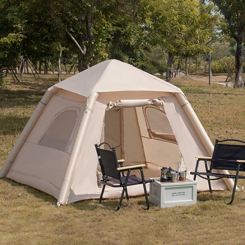 Aufblasbares Zelt im Freien, tragbar, faltbar, Campingzelt, 3–5 Personen, automatisches Reisezelt, Oxford, wasserdichtes Luftzelt Image