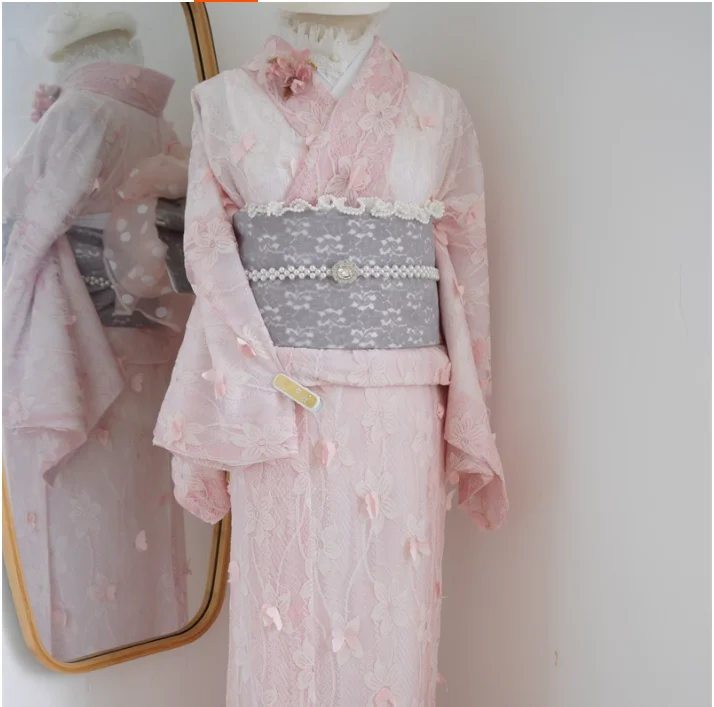 Traditionelle japanische formelle Kleidung Kimono Damen Spitze Retro japanische Kleidung Image
