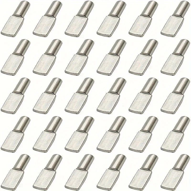 20/50 Stück Regalstifte, 5 mm Löffelform, vernickelte Regalstützklammern, Bücherregalklammern für Regale