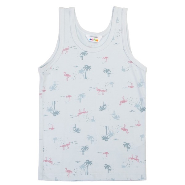Joha - Girl's Undershirt - Top Gr 130 grau/weiß