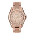 Fossil Watch for Women Riley, Quartz Multifunction Movement, 38 mm Rose Gold Stainless Steel Case with a Stainless Steel Strap, ES2811