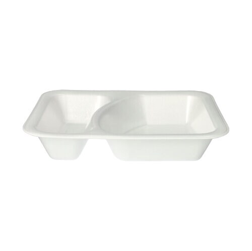 Papstar 600 Siegelschalen, XPS 2-geteilt 825 ml 4,2 cm x 18,5 cm x 23,5 cm weiss laminiert Image