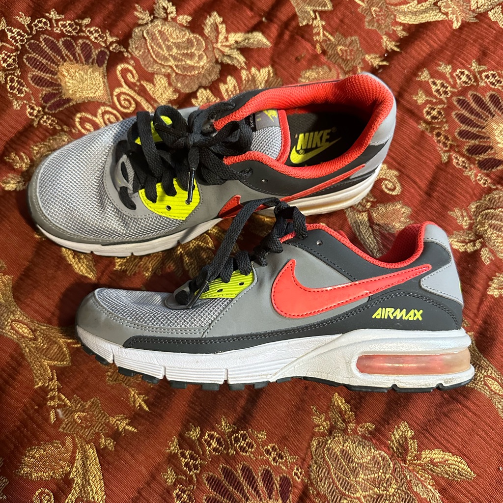 Nike Shoes | Women’s Nike Air Max | Grey Neon Pink And Green Nike Air Max- Size 7 | Color: Gray/Pink | Size: 7
