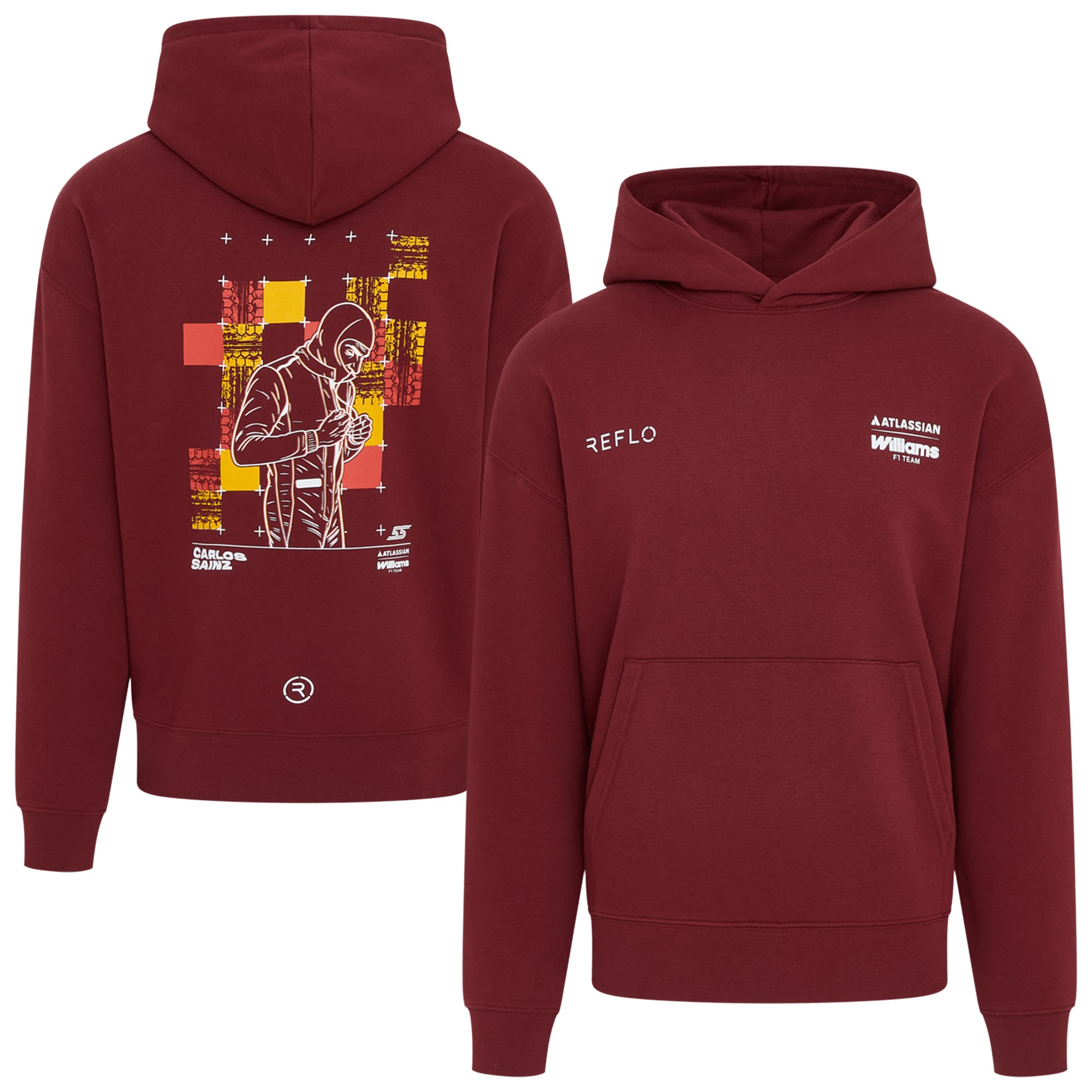 Sweat à capuche graphique unisexe Rokit Williams Racing X Reflo Carlos Sainz - unisexe Taille: L