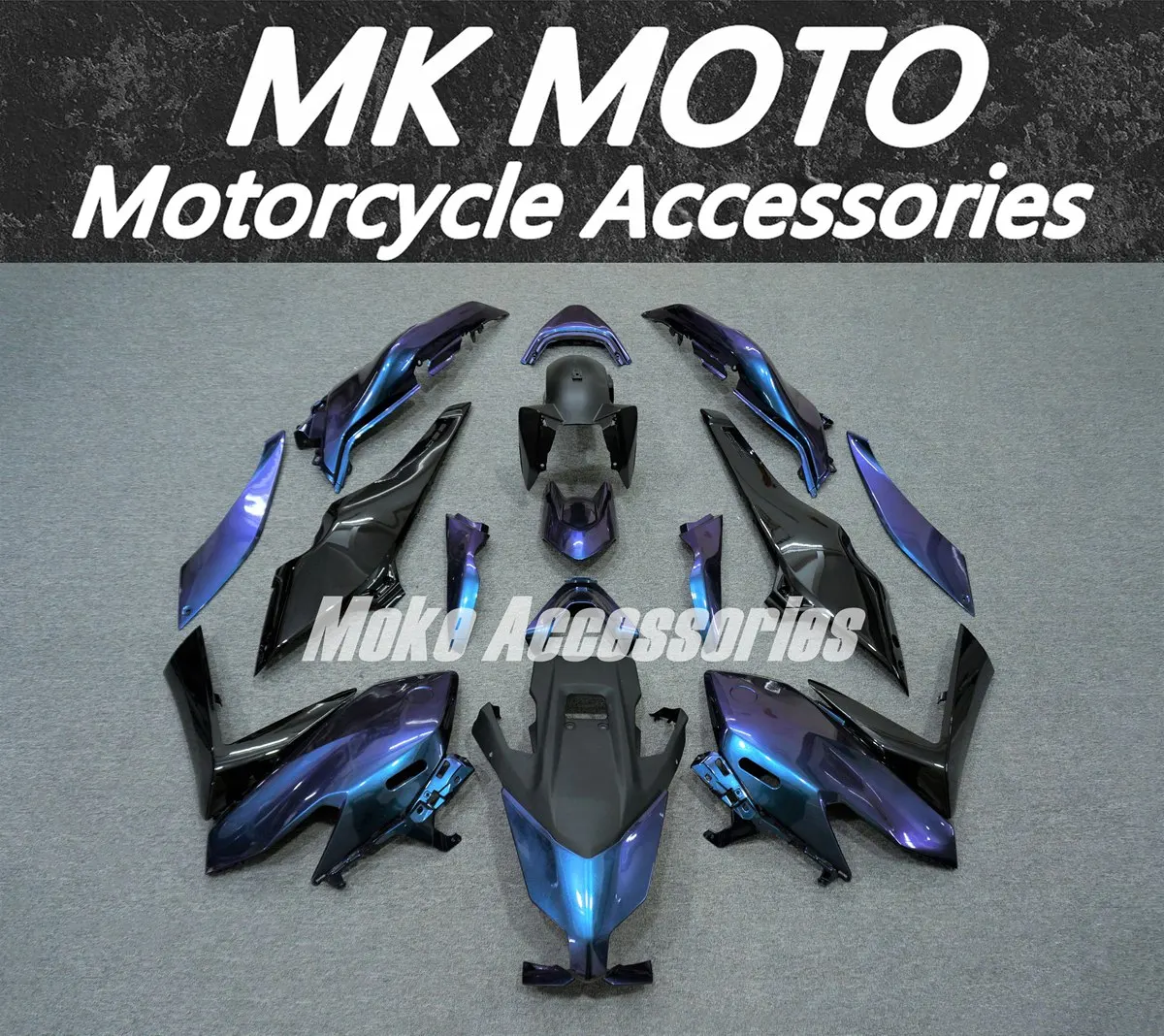 Moke Moto Motorrad-Verkleidungsset Passend für T-max 560 2025 Karosserie-Set ABS Hochwertige Spritzguss Blau-Lila Chamäleon Image