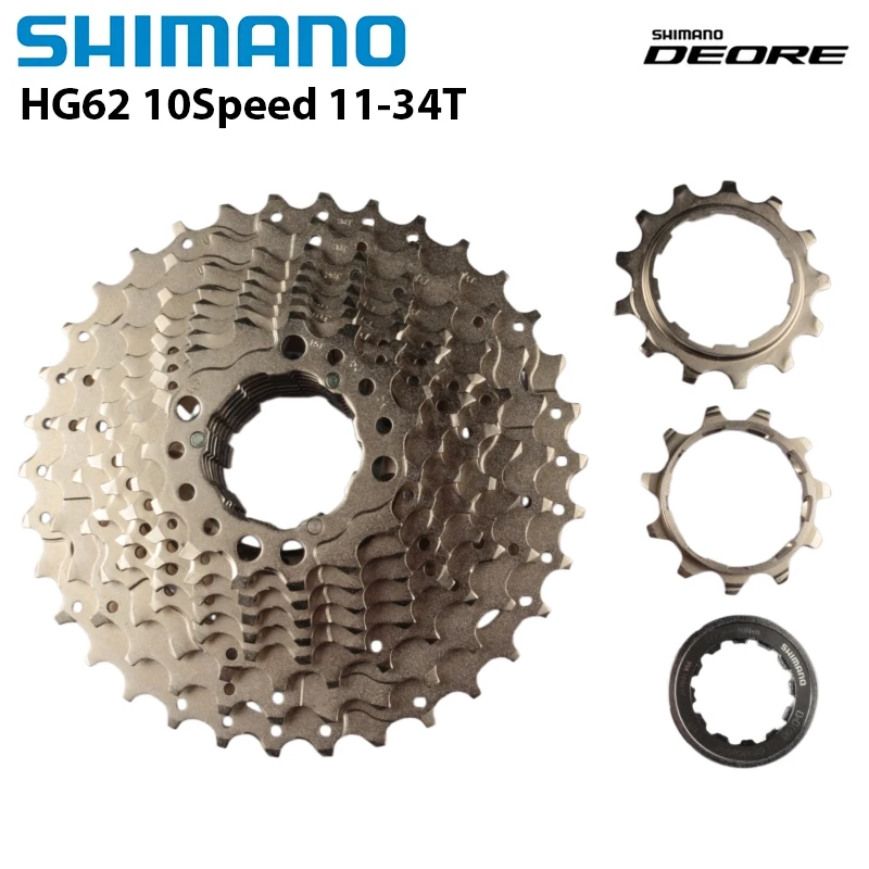 SHIMANO DEORE CS-HG62-10 Fahrradkassette 10-Gang 11-34T Hyperglide HG Original Zubehör Image