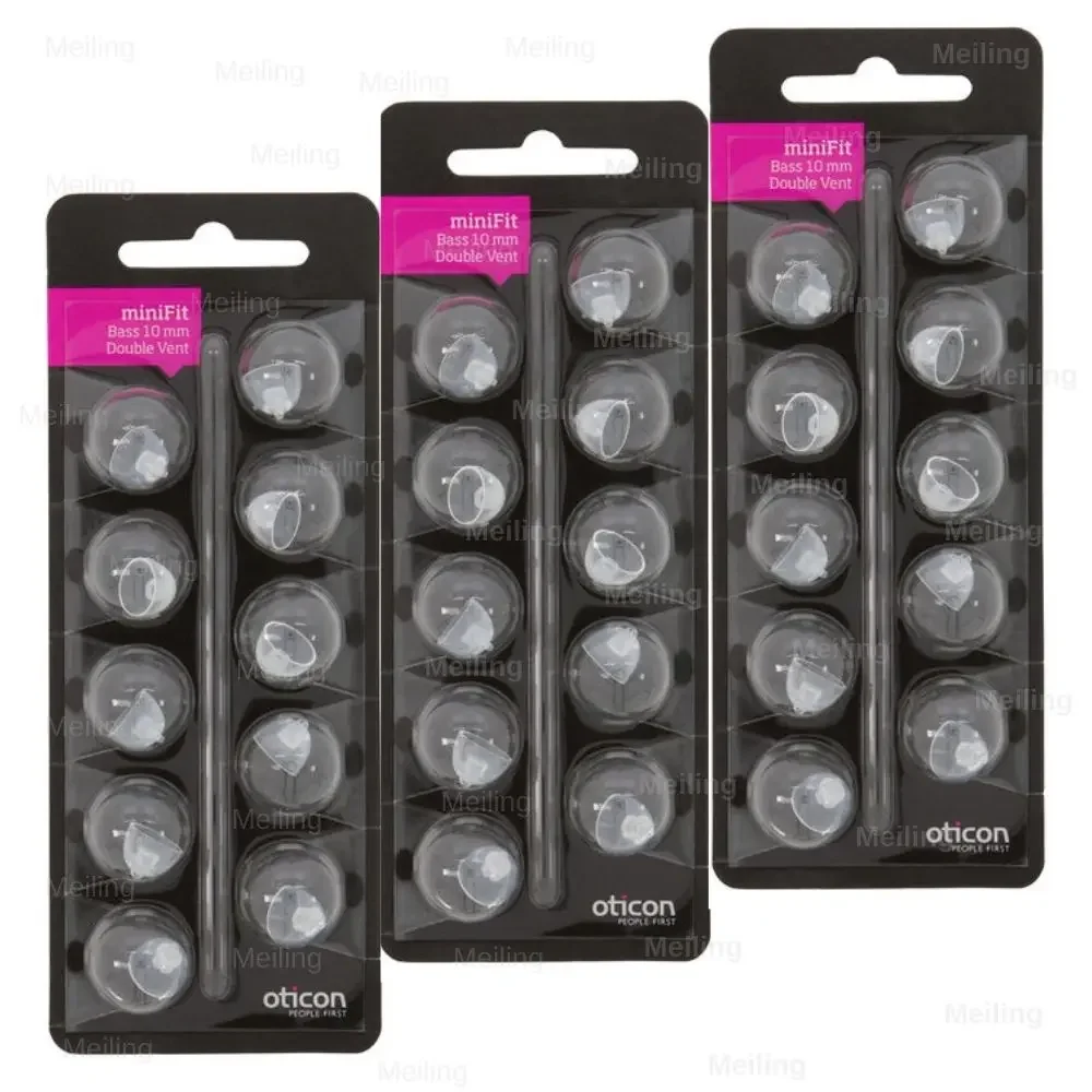 Oticon Double Vent Bass Domes (10mm) Hörgeräte-Domes für Oticon MiniFit Universal-Domes für Hörgeräte-Zubehör Image