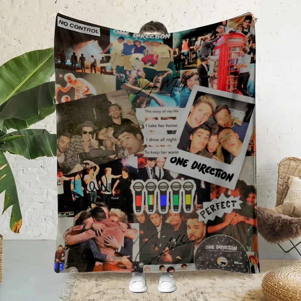 One Direction Rock bedruckte Überwurfdecke, weich, warm, bequem, für Zuhause, Reisen, Picknicks, Geburtstagsgeschenke Image